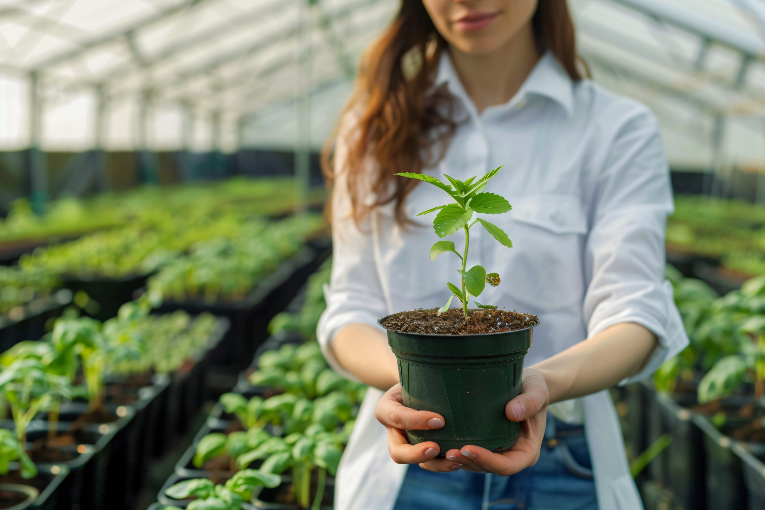 photorealistic view woman harvesting organic sustainable garden