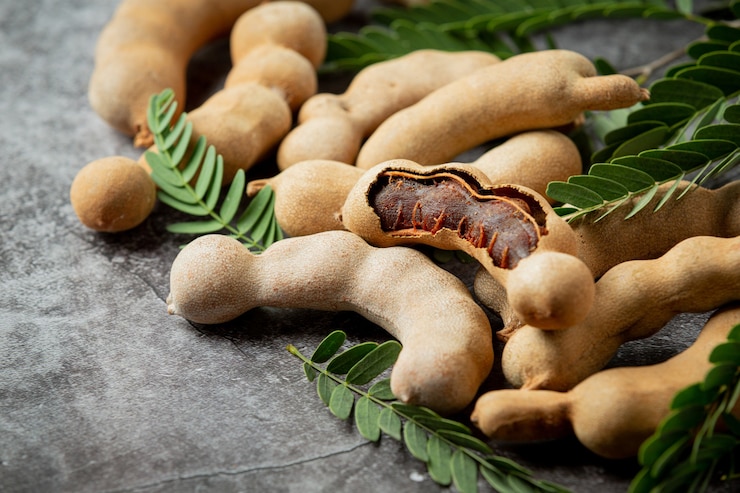 fresh sweet ripe tamarind dark surface 1150 41879